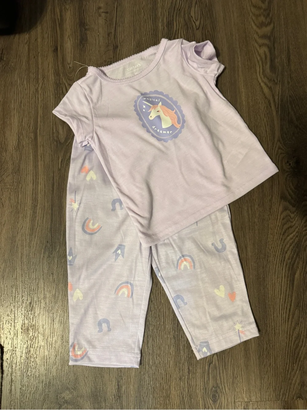 Carter's Lavender Unicorn Pajama Set with Pastel Accents